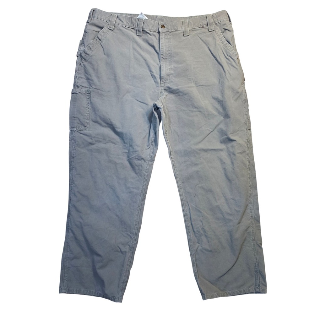 Carhartt B151 LBR Mens Gray Loose Original Fit Canvas Carpenter Pants 46x32
